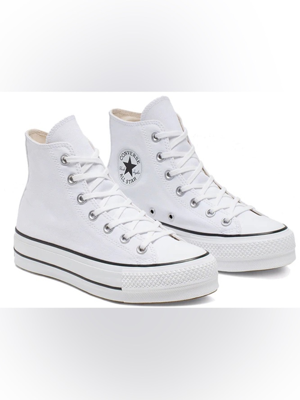 CONVERSE Chuck Taylor All Star Lift Platform Womens High Top Shoes, white/7